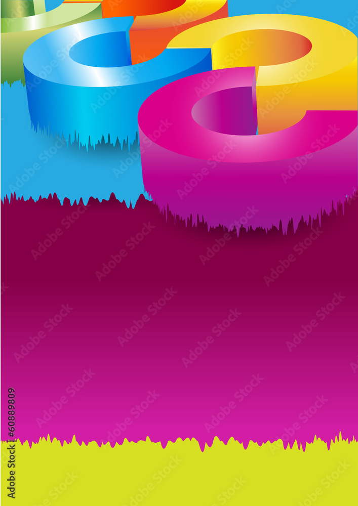 Poster Abstract vector colorful background with flowing colored circles