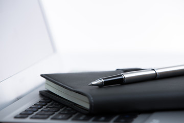 Office workplace with laptop