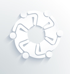 Group of People Team 6 hugging each other. 3D White Label Vector