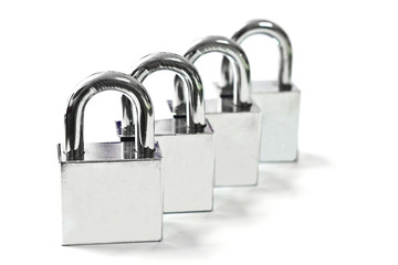 four locks with silver color
