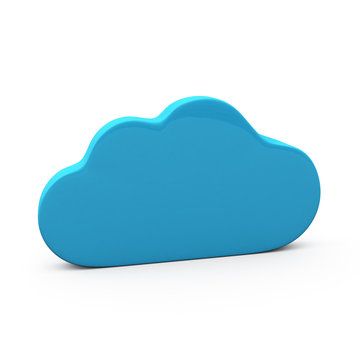 Blue cloud icon, 3d