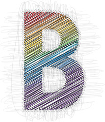 Hand draw font LETTER B