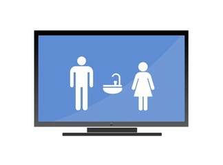Toilettes dans un écran de télévision