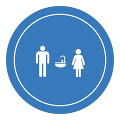 Toilettes dans un panneau