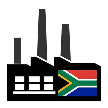 Drapeau de l'Afrique du Sud dans une usine