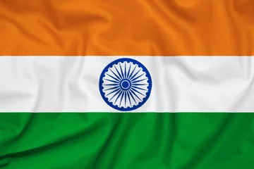 Crédence de cuisine en verre imprimé Inde Texture de tissu du drapeau de l& 39 Inde