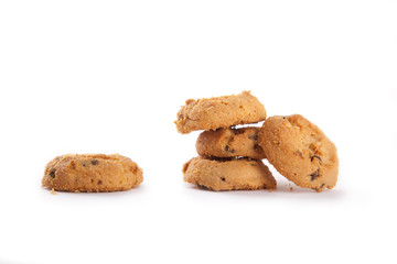 A stack of sweet biscuits on white background.