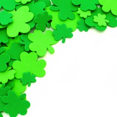 St Patricks Day shamrock corner border