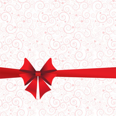 Holidays background with ribbon and bow