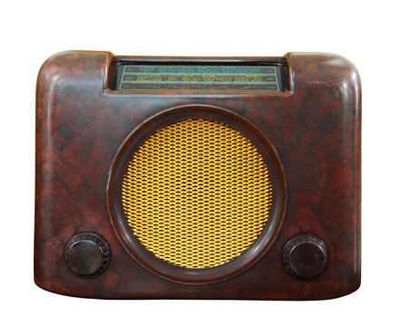 Old radio isolated, clipping path