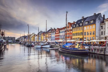 Papier Peint photo Scandinavie Copenhague, Danemark au canal de Nyhavn