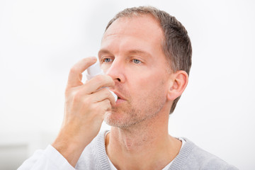 Man With Asthma Inhaler