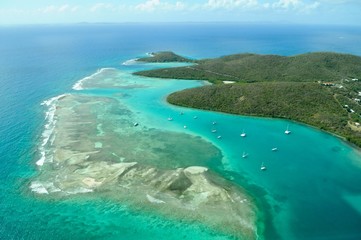 Aerial view of Culebra island, Puerto Rico