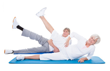 Senior Couple Doing Exercise