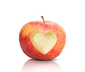 Naklejka na ściany i meble apple with heart shape