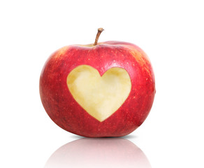Plakat apple with heart shape