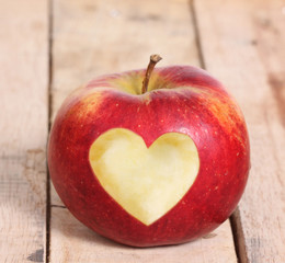 apple with heart shape