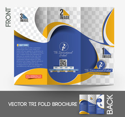 Obraz premium The International School Tri-Fold Mock up & Brochure Design
