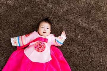 Korean little baby girl - Powered by Adobe