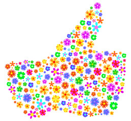Thumbs Up Made Of Flowers Abstract