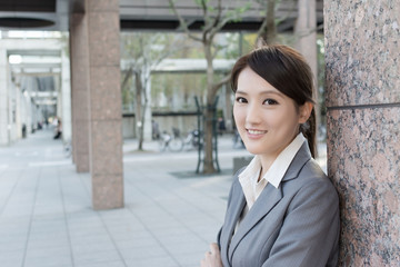 Fototapeta premium Friendly business woman of Asian with copyspace