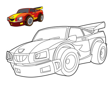 Coloring page - car - illustration for the children