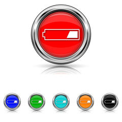 1 third charged battery icon - six colours set