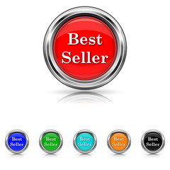 Best seller icon - six colours set