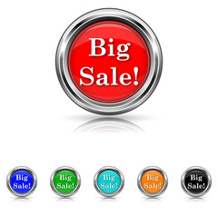 Big sale icon - six colours set