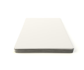 Stack of papers on isolated white background