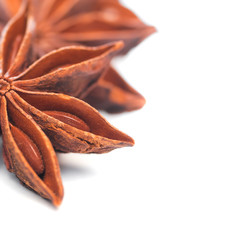Fototapeta premium Star anise close-up on white background