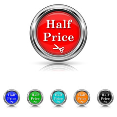 Half price icon - six colours set