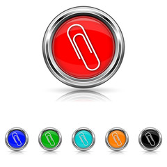 Paperclip icon - six colours set