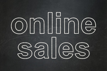 Fototapeta na wymiar Marketing concept: Online Sales on chalkboard background