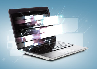 laptop computer with virtual screens