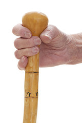 holding a cane symbol of old age