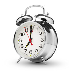 classical alarm clock isolated on white background