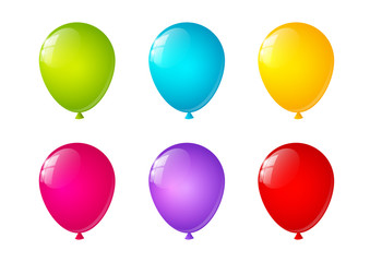 Set of bright color balloons