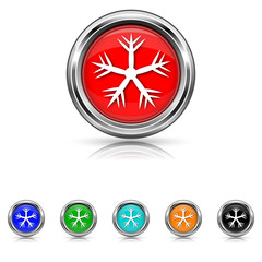 Snowflake icon - six colours set