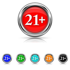 21 plus icon - six colours set