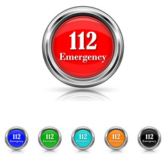 112 Emergency icon - six colours set