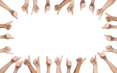 human hands showing thumbs up in circle