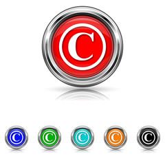 Copyright icon - six colours set