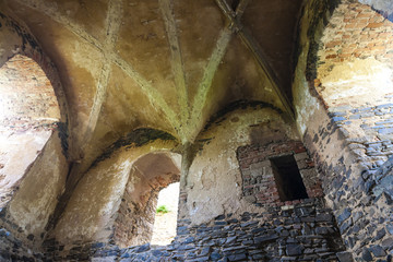 interior of ruins of Krakovec Castle, Czech Republic