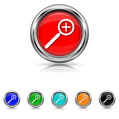 Zoom in icon - six colours set