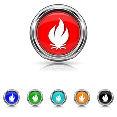 Fire icon - six colours set