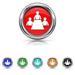 Meeting room icon - six colours set