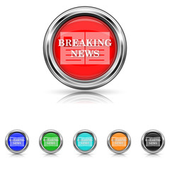 Breaking news icon - six colours set