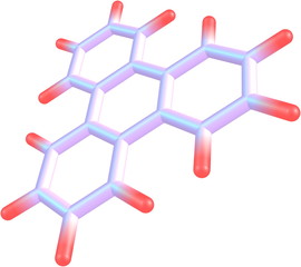 Triphenylene molecule structural model on white