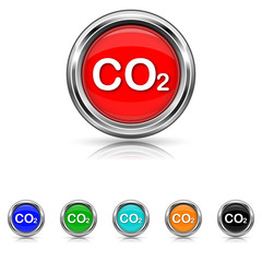 CO2 icon - six colours set